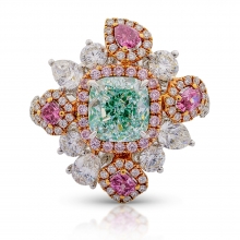 1.85 Ring Fancy Intense Bluish Green B8808